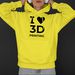 Худи "I love 3D printing" от канала "Аддитивная Кухня" желтый